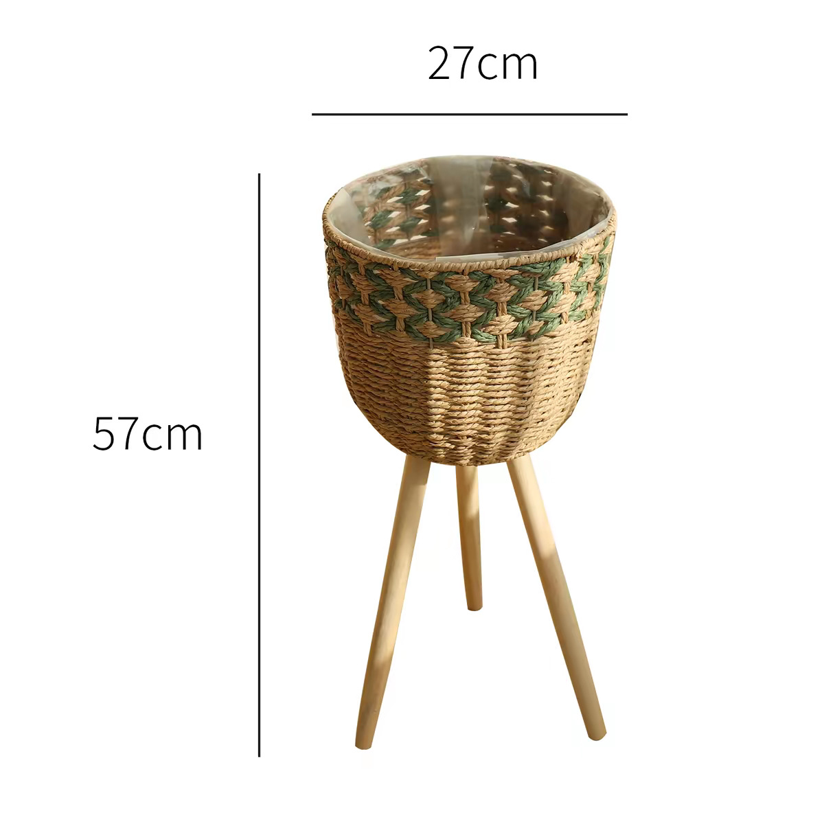 Cesta de Flores Decorativa Tejida a Mano de Cuerda de Papel para Sala de Estar y Oficina image 42