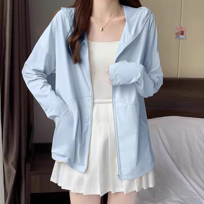 Chaqueta de Protección Solar de Poliéster, Protección UV, UPF30 controls