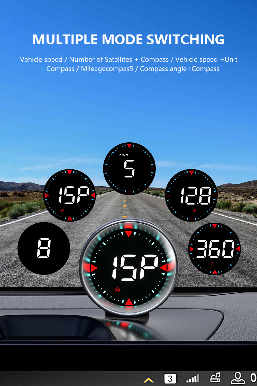 Weiying Intelligent Hud Head-Up Display Car Universal Gps Speedometer Modification Portable Smart High-Definition