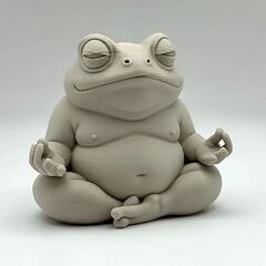 新品禅意青蛙摆件冥想青蛙家居装饰品3d打印工艺摆件【福州发货】