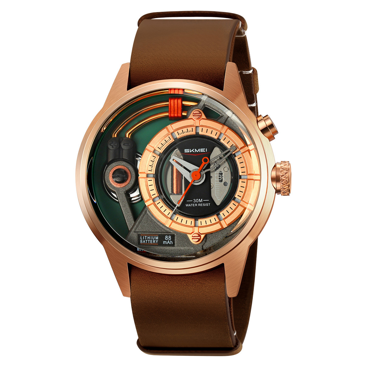 Momento Meisabo Punk viento mecánico relojes de cuarzo transfronterizos hombres retro cinturón nocturna relojes impermeables mayoristas