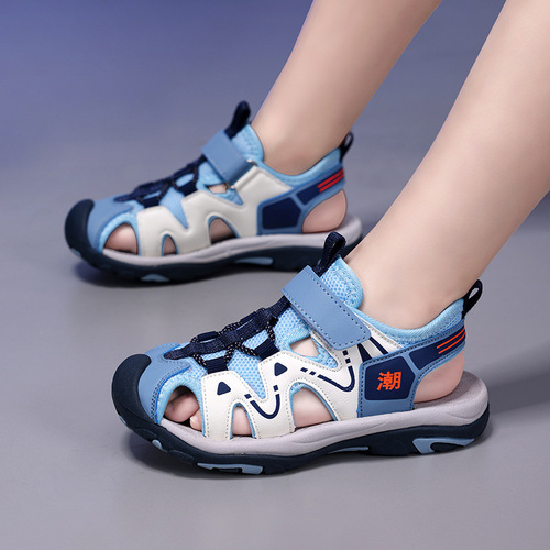 Sporty Boys' Closed-Toe Sandals with Soft Soles – Lightweight, Breathable Kids' Shoes for Summer 2025  
Mid-to-Large Size Girls' Sandals