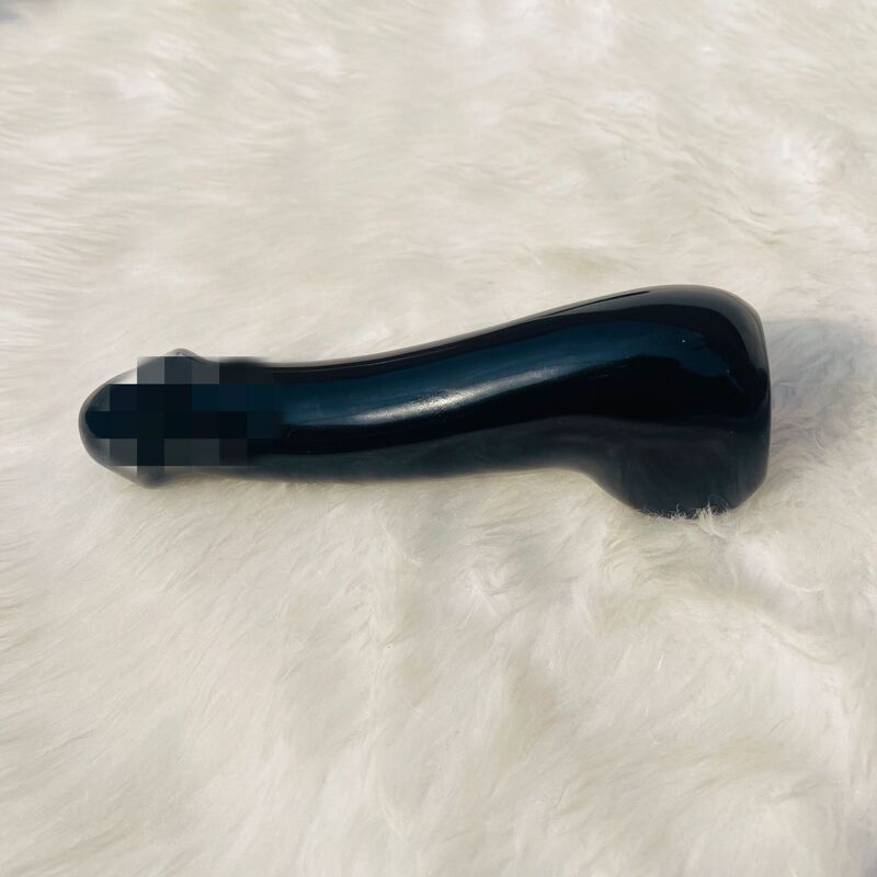 天然水晶黑曜石水晶按摩棒摆件 图 2