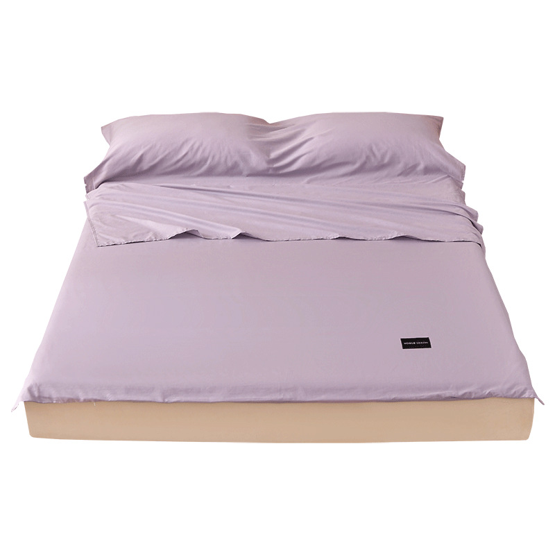 Saco de dormir sucio de hotel de algodón puro, sábana de viaje, funda de edredón, juego portátil de cuatro piezas para viajes de negocios