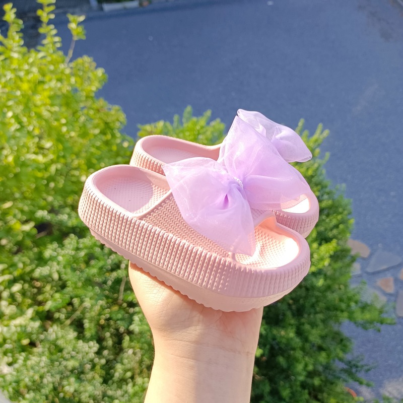 夏季儿童蝴蝶结拖鞋男女童室内防滑软底EVA萌拖可爱中小童亲子鞋|undefined