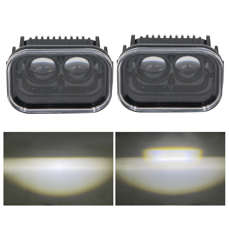 Luz auxiliar de motocicleta U23led lámpara de trabajo vehículo eléctrico LED bicolor lente ultra brillante blanco amarillo faro universal image 6