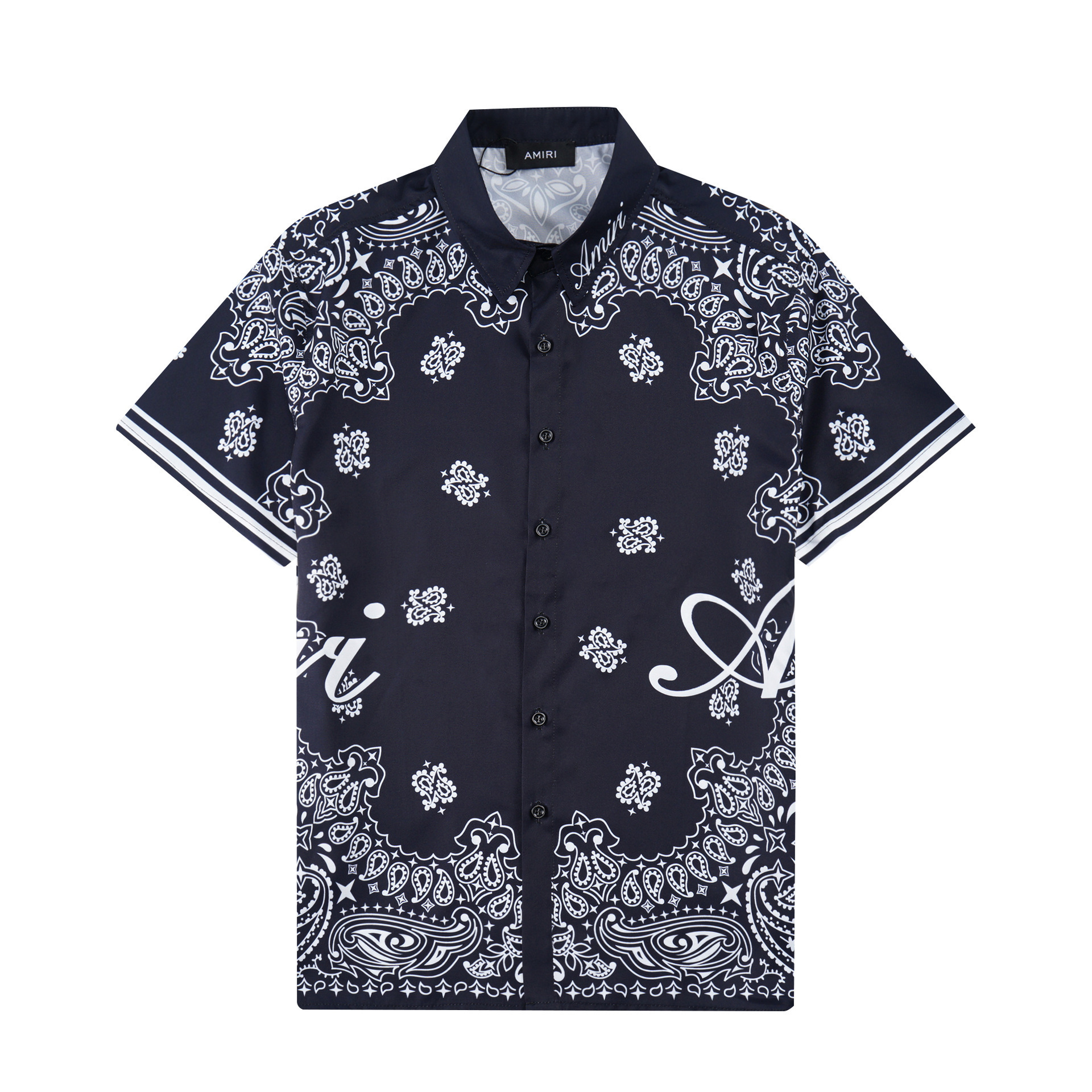Transfronterizo de verano Amiri set clásico impresión de caju amiri camisa corta casual ropa deportiva para hombres y mujeres