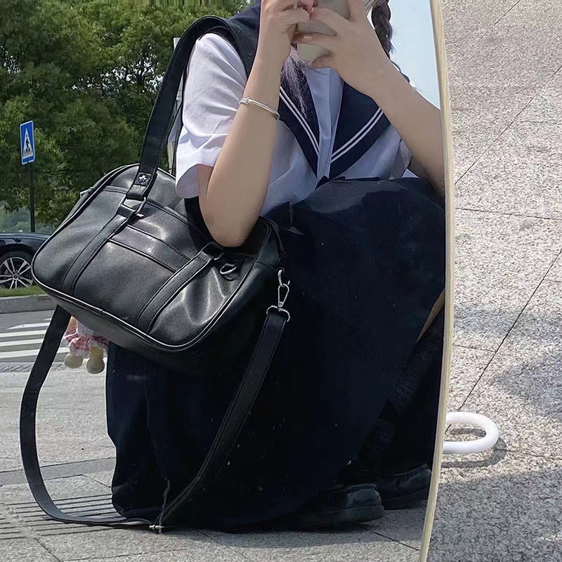 日系原创基础jk制服包pu斜挎手提单肩学院学生大容量【升级pu款】-阿里巴巴