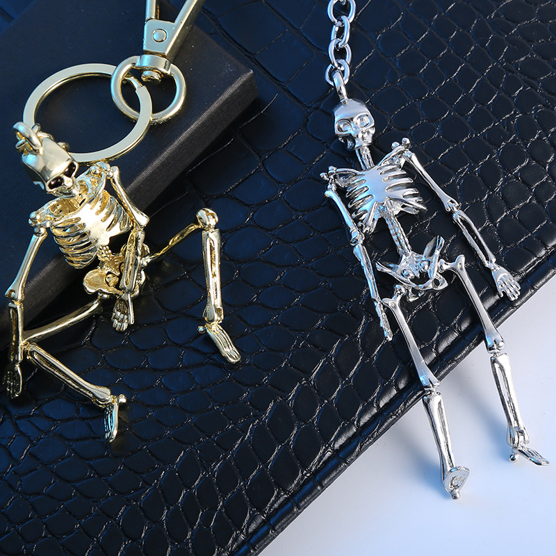 30g Weight Keychain Classification 1 Piece Quantity Banquet, Daily, Party Occasion Zinc alloy Material Easter Festival Skull Pattern Women's Gender Hip-Hop, Basic, Simple Style Style Hip-Hop Basic Simple Style Skull Zinc Alloy Easter Women's Keychain 2