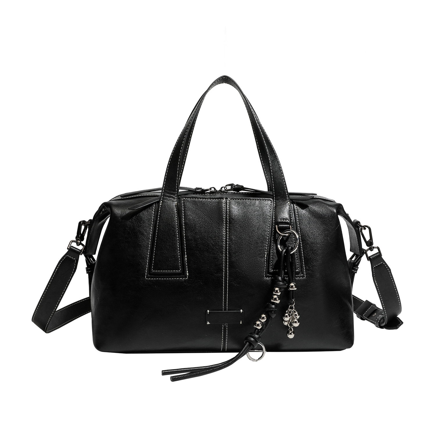 Retro Boston Bag For Women 2026 New Arrival Large Capacity Commuter Travel Handbag Textured Shoulder Crossbody Bag - Thumbnail 5