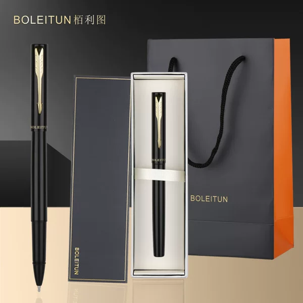 Boleitun Metal Ballpoint Pen High-End Business Office Signature Pen Gift Box Set with Engraving for Gift Giving