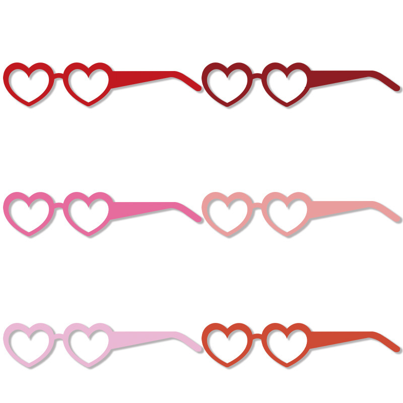 Valentine's Day Cute Sweet Heart Shape Paper Party Glasses display picture 5