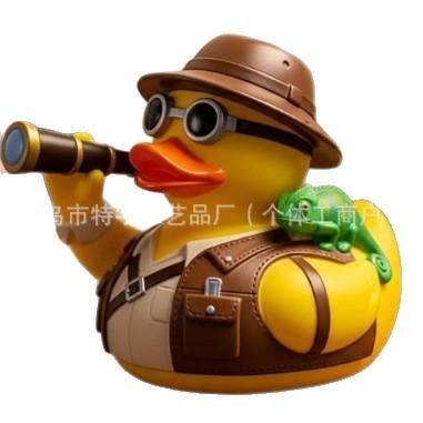 亚马逊爆品Adventure Camping Duck冒险野营鸭子创意家居树脂摆件|undefined