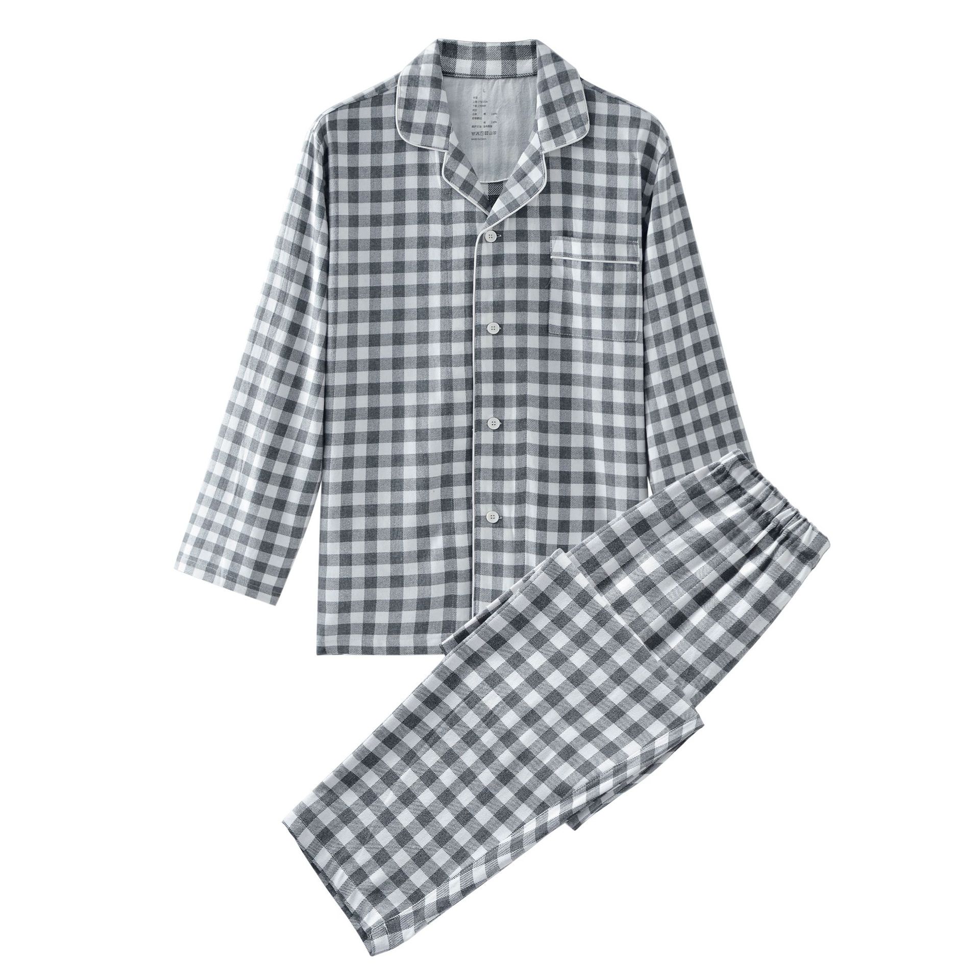 Men's light gray plaid/flannel