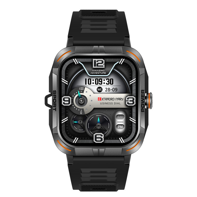 Montre connectée outdoor avec écran tactile AMOLED 1,97 pouce, Bluetooth, appels et lampe torche._voghion.com