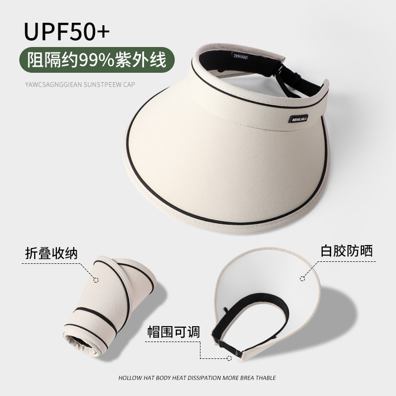 Nuevo sombrero fácil de almacenar, sombrero de verano, nuevo sombrero de sol anti-UV, sombrero vacío