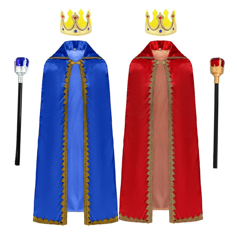 Halloween Christmas Prince Performance Costume cosplay Child Red Double King Cloak Stage Performance Costume Halloween Christmas Prince Performance Costume cosplay Child Red Double King Cloak Stage Performance Costume