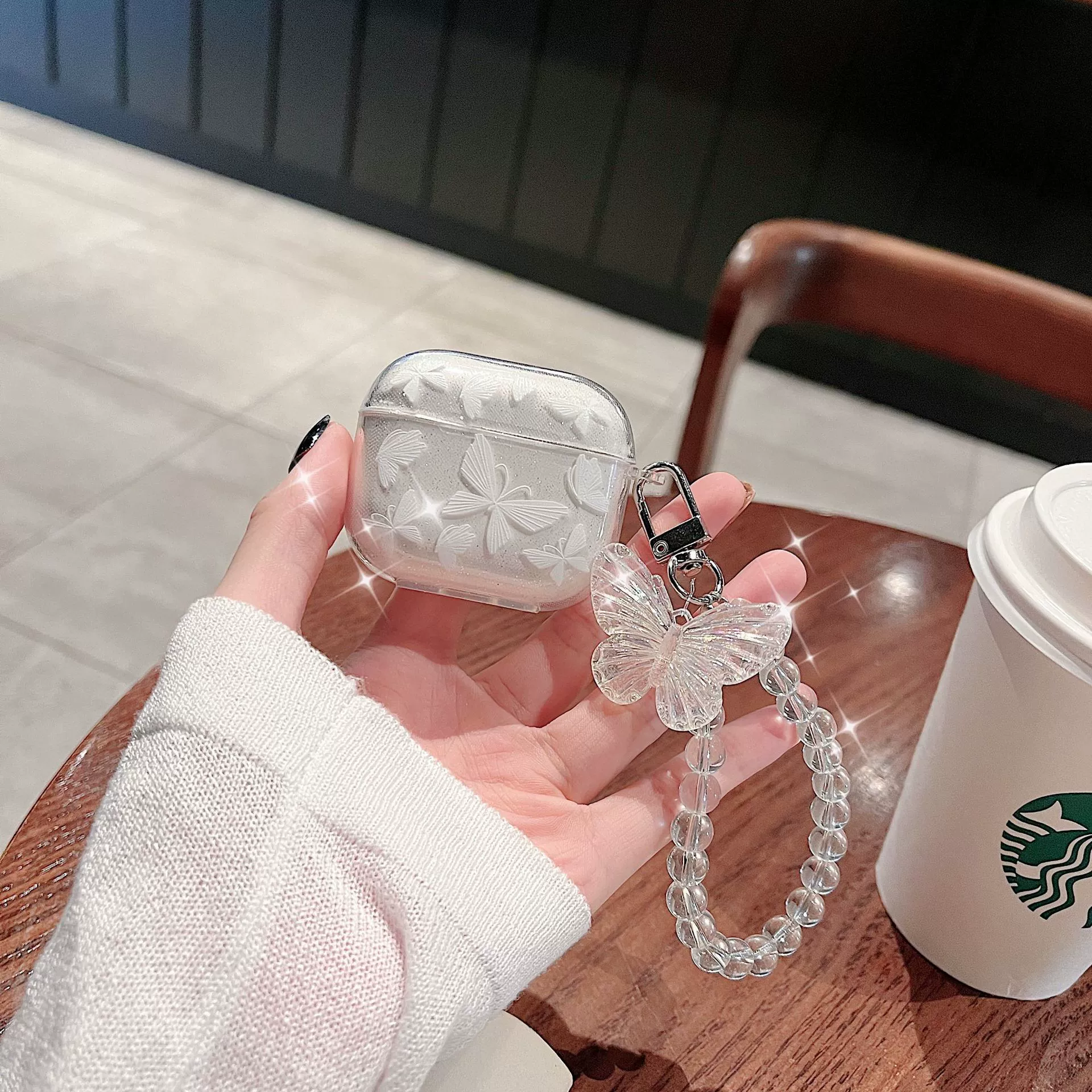 Праздничная бабочка с блестящим принтом, подходит для AirPods Pro 3, чехол на AirPods Pro 4 защитный