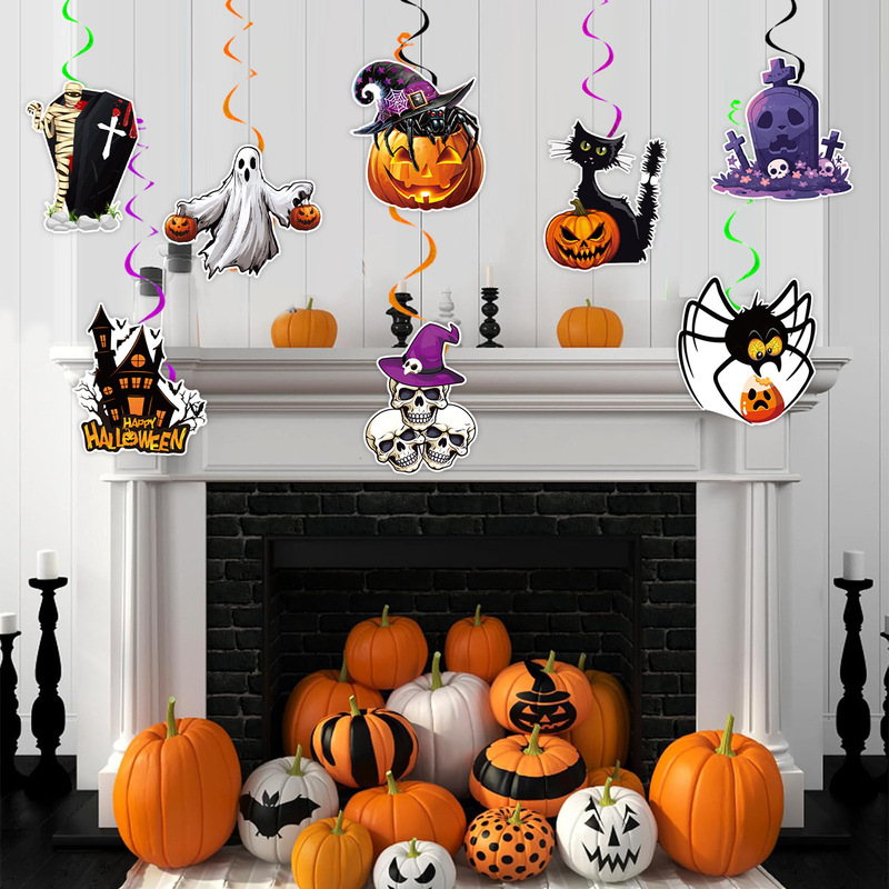 新しいハロウィンパーティースパイラルペンダントハロウィンゴーストフェスティバルスパイラルペンダントペンダントシーンレイアウト|undefined