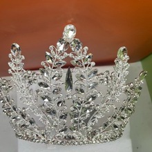 跨境欧美crown巴洛克新娘皇冠头饰水晶合金电镀婚礼发箍发饰饰品