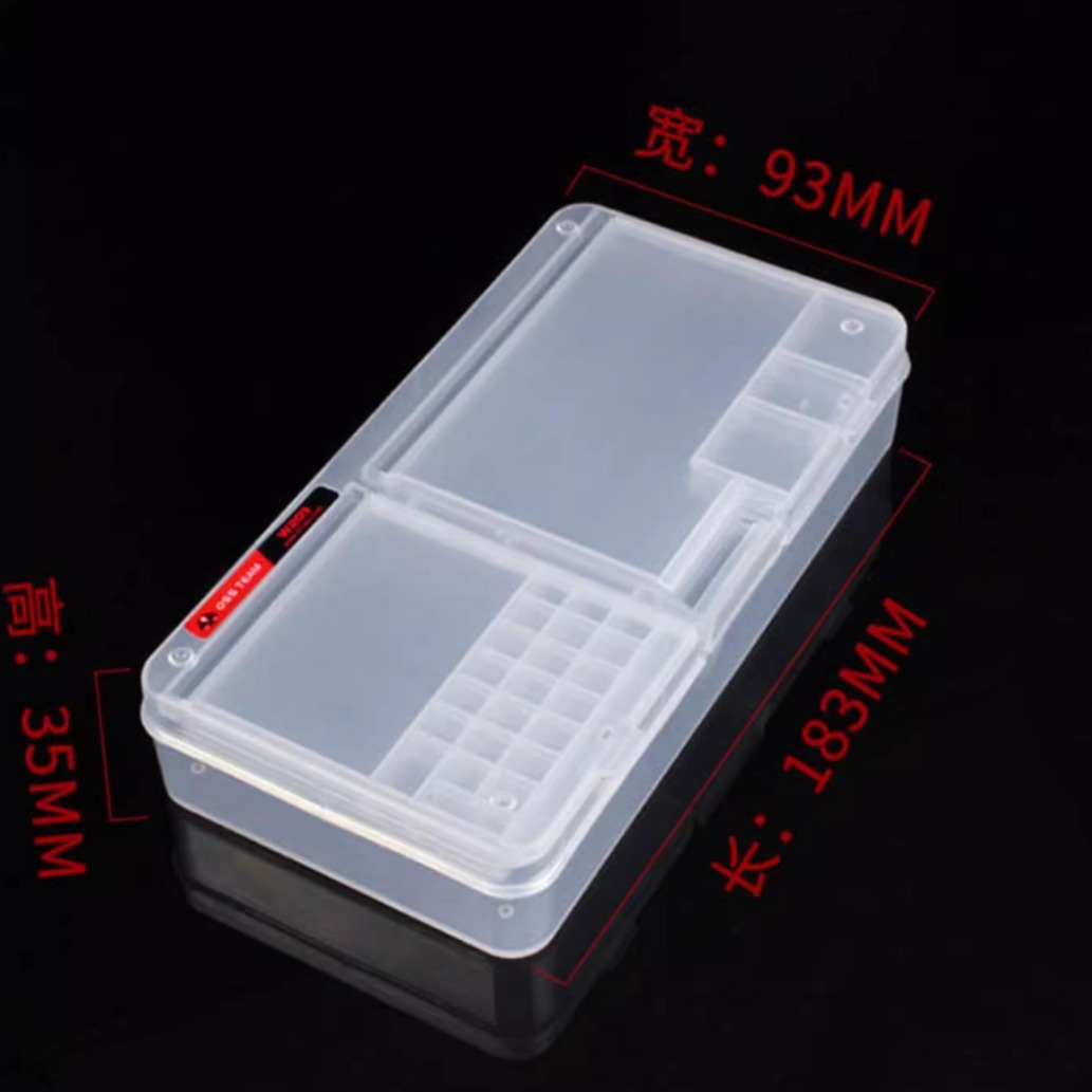 Caja de almacenamiento de tornillo caja de elementos de reparación de teléfonos móviles caja de piezas multifuncionales caja de elementos de doble capa caja de almacenamiento de placa base