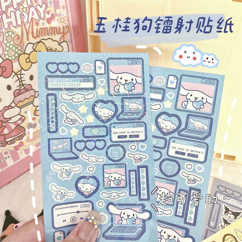 サンリオ レーザーグッカク ルミネレット ステッカー グッパステッカー 可愛い手帳デコレーション 大きめクリエイティブステッカー|undefined