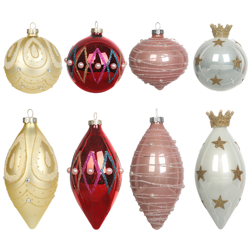 Bolas de vidrio pintadas bolas de Navidad bolas de Navidad árbol de Navidad decoración colgante colgante escena atmósfera suministros de diseño mayorista