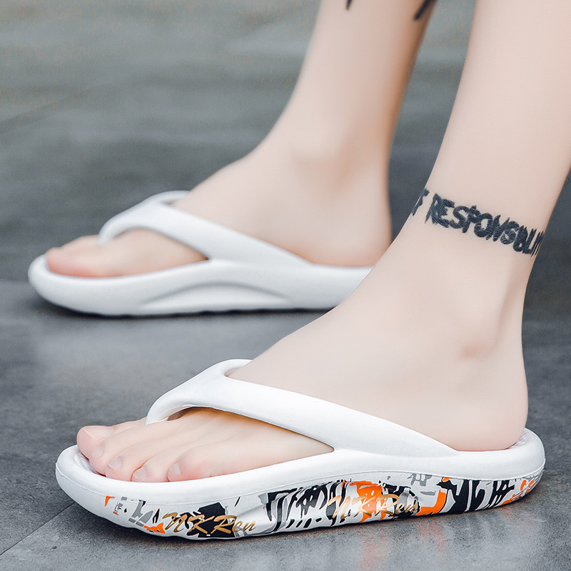 2022跨境夏季大碼男士人字拖韓版潮厚底沙灘鞋EVA高彈情侶涼拖鞋