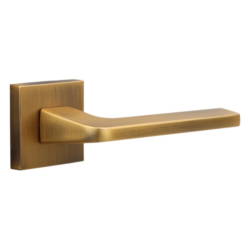 Cerradura de Puerta Magnética Silenciosa de Lujo Ligero 58, Cerradura de Puerta de Aleación de Aluminio Negra con Manija Cuadrada Sólida, Cerradura de Puerta Dividida