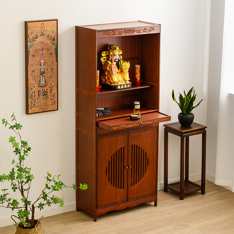 New Chinese-Style Altar for Home Use, Shrine, Buddha Cabinet, God of Wealth Cabinet, Guanyin Bodhisattva Offering Table, Incense Table