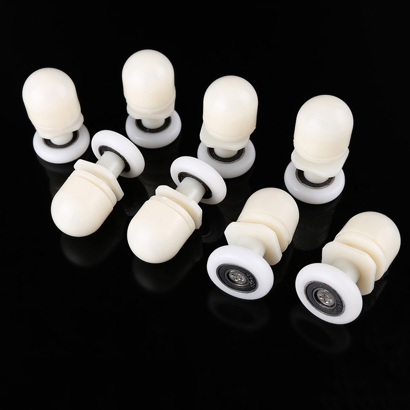 白色单滑轮 厂家供应塑料尼龙淋浴房滑轮门窗滑轮量大从优