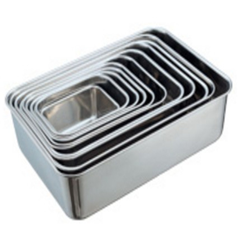 304不锈钢长方形盆深方盆调料缸方斗味料斗餐盆平底一体成型方盆