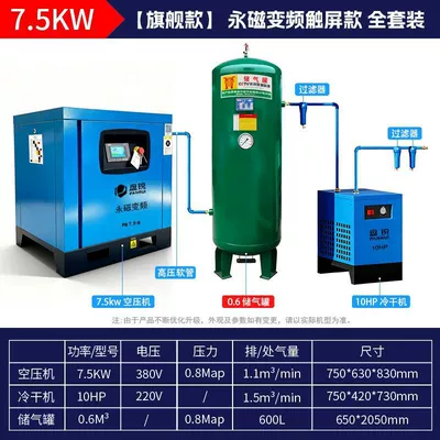 Screw-Type Air Compressor Industrial – Hava kompressorları - 75kw-panrui-touch-permanent-magnet-frequency-conversion-complete-set