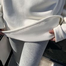 加绒加厚中长款打底衫女2024秋冬新款宽松长袖t恤女内搭叠穿上衣