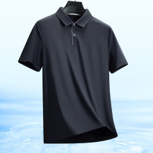 夏秋季无痕短袖T恤男士冰丝速干商务亲肤透气针织弹力休闲polo衫