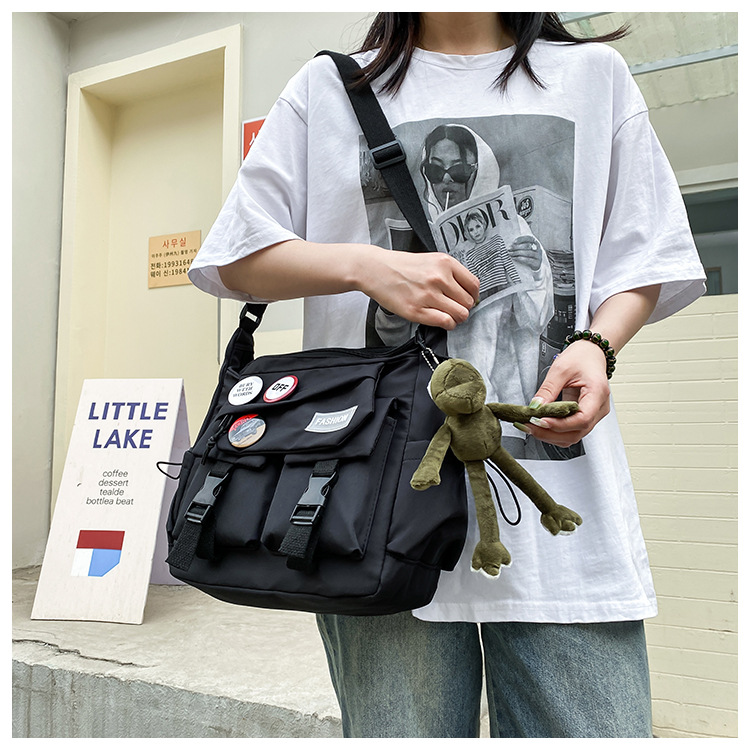 Korean ins fashion single-shoulder crossbody bag, trendy brand color sports bag, middle and high school schoolbag, college student class backpack undefined
