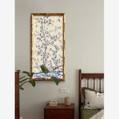 French-style Chinese-themed decorative painting with auspicious design, suitable for a Nanyang-style antique Chinese restaurant edge cabinet hanging art, retro style