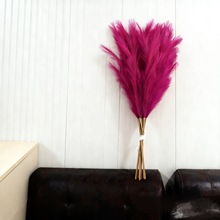 跨境仿真芦苇蒲苇草家居婚礼装饰摆落地仿真绿植15叉芦苇仿真多种