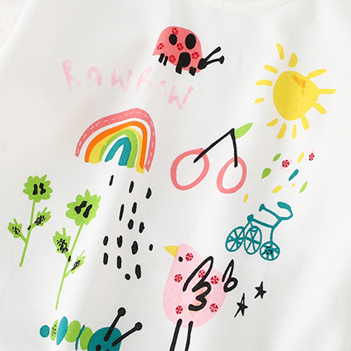 malwee girls' sweatshirts, autumn European and American children's round neck tops, Western-style autumn bottoming shirts wholesale