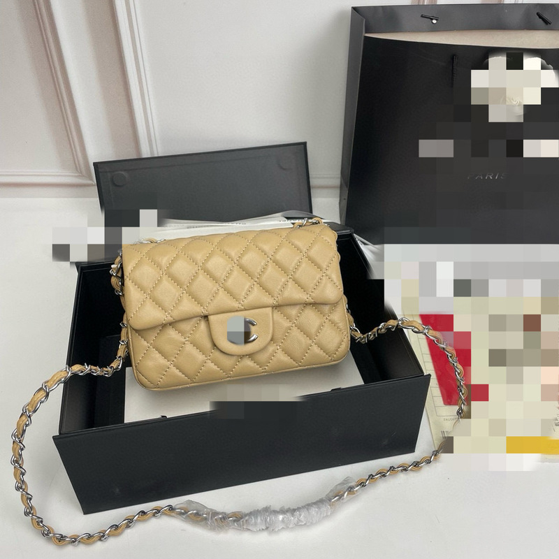 2025 夏の新スタイル本革菱形フラップチェーンショルダーバッグニッチデザインシープスキンメッセンジャーバッグフォーチュンバッグ|undefined