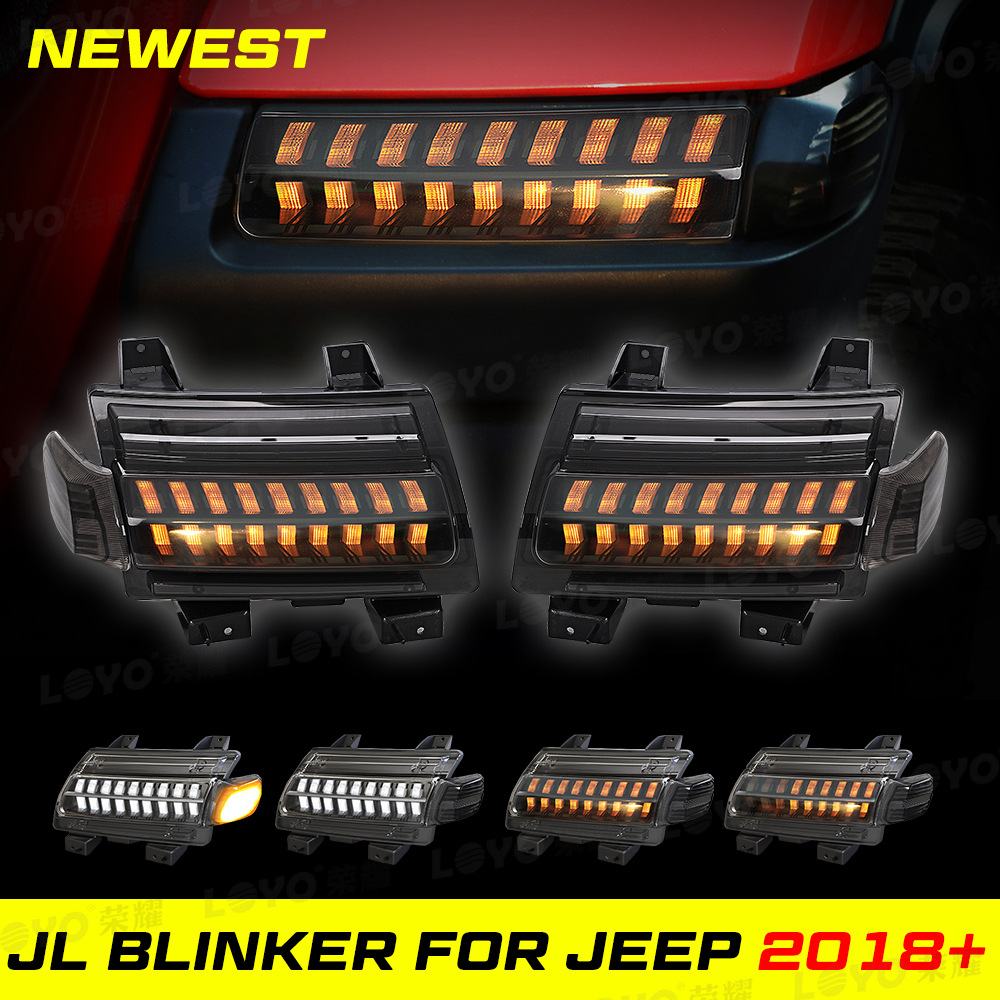 Suitable for Wrangler Jl 18-25 Models, Wheel Arch Turn Signal Lights, Daytime Running Lights, Sequential Turn Signal Lights, Gladiator Car Light Modification