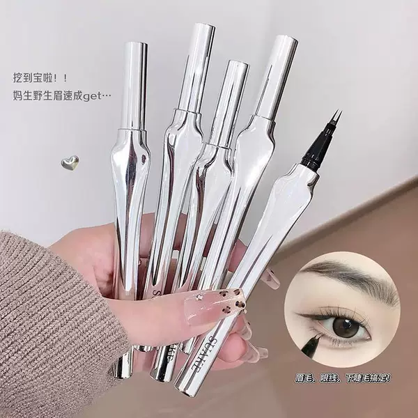 Dual-tip precision eyebrow pencil, waterproof, non-smudging, non-fading, highly pigmented, creates natural-looking, well-defined eyebrows
