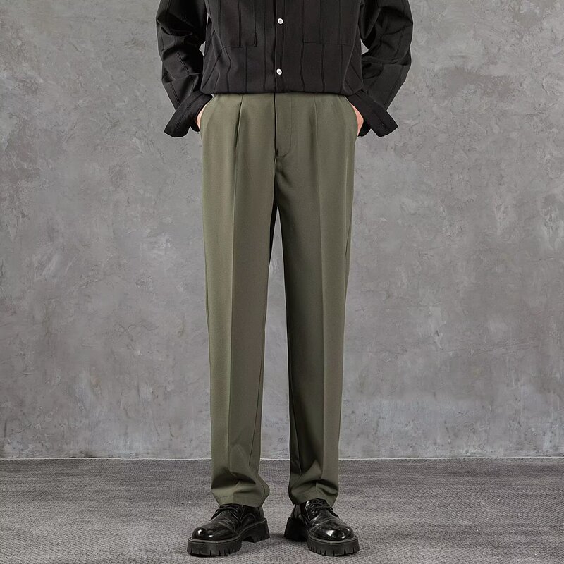 Hong Kong Style Dipper Straight Leg Pants Men's Wide Leg Autumn Loose Sports Casual Trousers Fashionable 2024 Pants