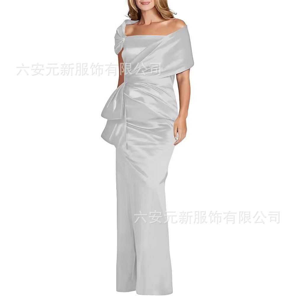 Comercio exterior de Europa y los Estados Unidos Amazon AliExpress nuevo vestido de baile de satén de cola de pez azul tibetano vestido de boda de madres