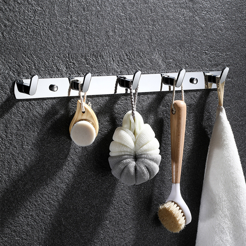 304 Stainless Steel Row Hook Door Hanging Clothes Hook Entrance Bedroom Coat Hook Bathroom Towel Hook Kitchen Hardware