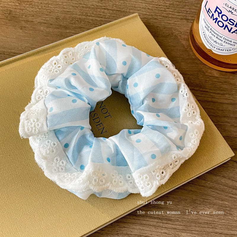 Satín coreano anillo de cabello de intestino grande mujer de moda cuerda de cabeza de alta calidad temperamento flor de cabello bola de cabello toque de cabeza