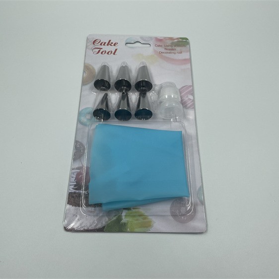Juego de picos para tubos de acero inoxidable de 8 piezas Herramientas para brocas de crema Convertidor de bolsas pasteleras TPU Suministros para repostería