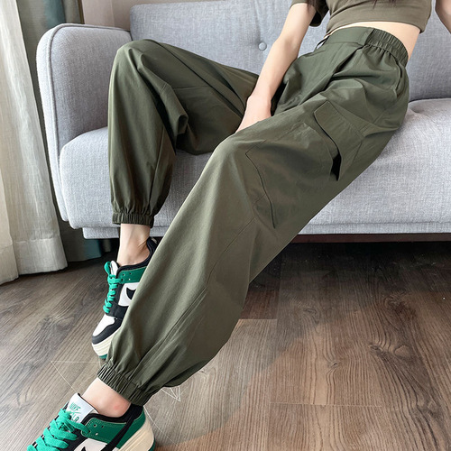 Early Autumn Women's High-Waisted Slimming Hammer Wide Leg American Style Sport Bootcut Turnip Pants Cross-Border Supply Wholesale