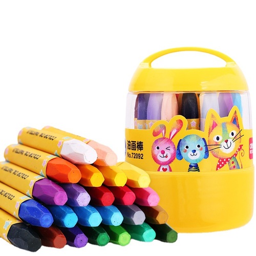 Deli oil pastel crayon barrel 24-color student and children's color pens 12-color graffiti pens 36-color washable crayons