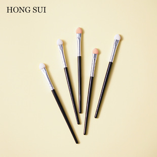 Factory direct high quality beauty tools black long rod professional eye shadow stick eyebrow latex sponge eye shadow brush